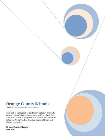 District Vocabulary List - Orange County Schools