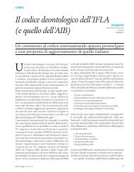 Il codice deontologico dell'IFLA (e quello dell'AIB) - Biblioteche oggi