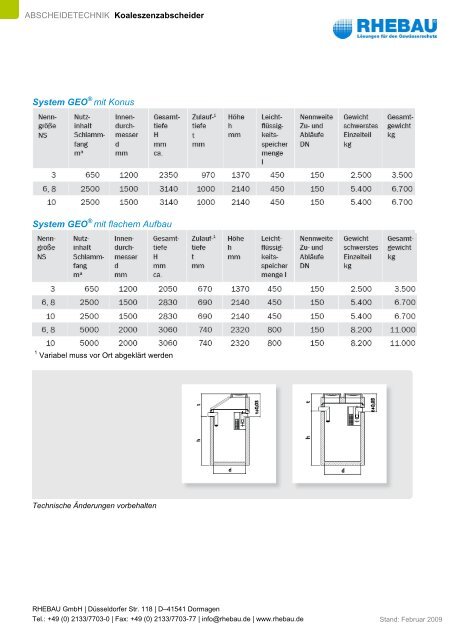 Technische Produktinformation - Rhebau GmbH