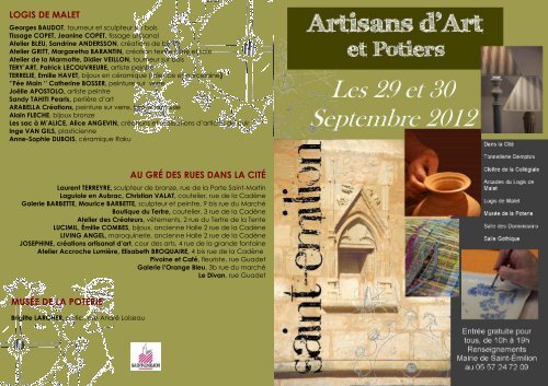 Salon des Artisans d'art et potiers 2012 - Saint-Emilion