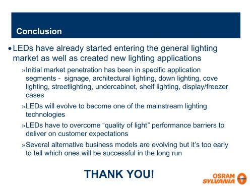 LED adoption in general lighting applications