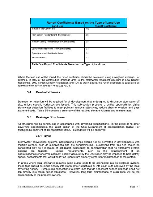 Stormwater Management Standards Manual - Toledo Metropolitan ...