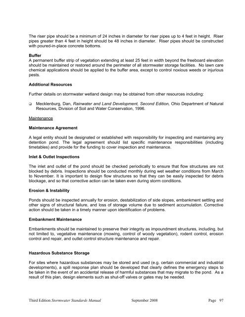 Stormwater Management Standards Manual - Toledo Metropolitan ...