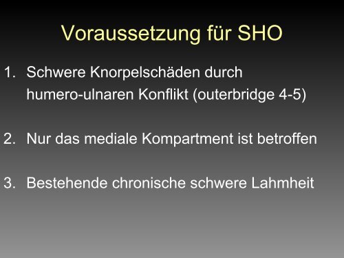 Medial Compartment Disease - Tierklinik Hofheim