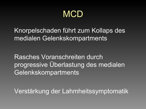 Medial Compartment Disease - Tierklinik Hofheim