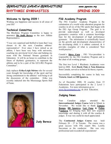 GCG - RG Spring News 2009.pdf - Rhythmic Gymnastics Alberta