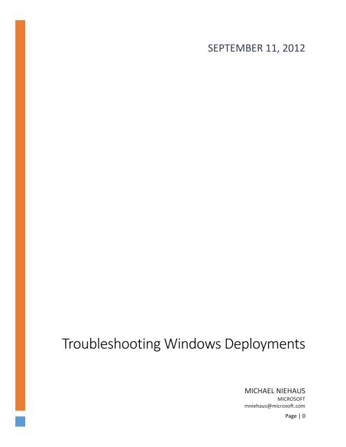 Troubleshooting Windows Deployments 2012-09-11 - TechNet Blogs