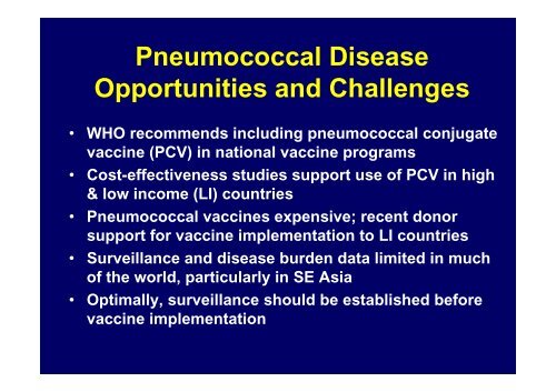 Invasive Pneumococcal Disease in Thailand