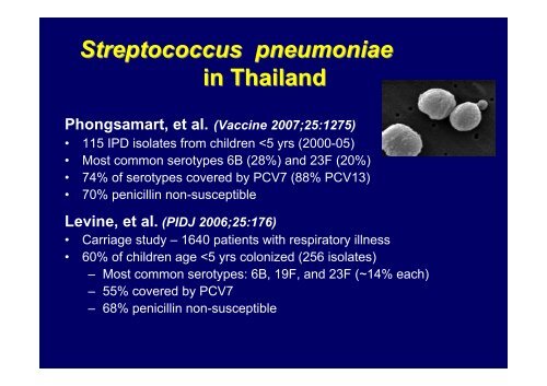Invasive Pneumococcal Disease in Thailand