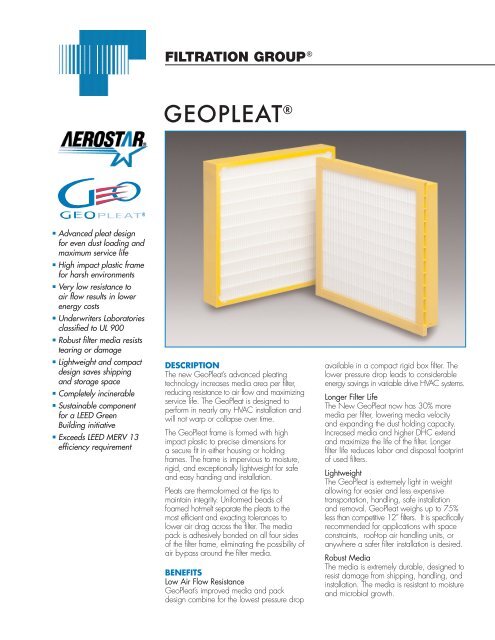 GEOPLEATÂ® - Filter Sales & Service, Inc.