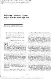 Rethinking health and human rights: Time for a paradigm shift