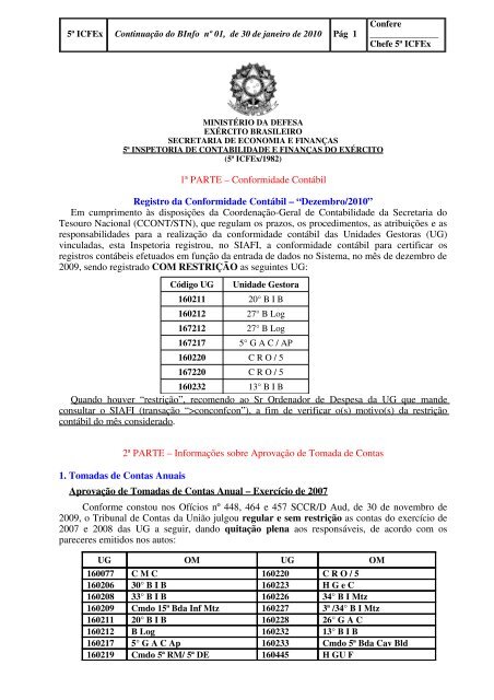 BInfo - 01 - 5Âª ICFEx - ExÃ©rcito Brasileiro