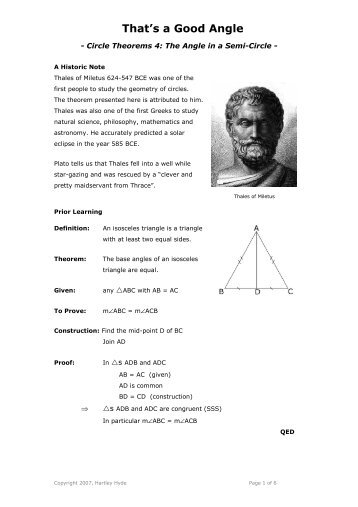 Angle in a semi-circle