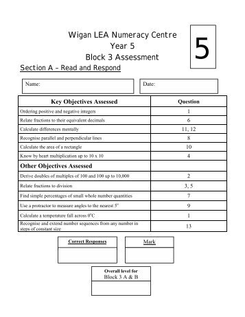 Wigan LEA Numeracy Centre - Wigan Schools Online