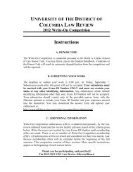 UNIVERSITY OF THE DISTRICT OF - UDC Law Review