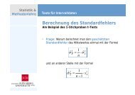 Berechnung des Standardfehlers - Methodenlehre und Statistik