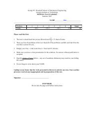 Test #1 Solutions - The George W. Woodruff School of Mechanical ...