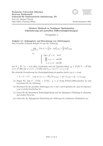 Modern Methods in Nonlinear Optimization (Optimierung mit ... - M1
