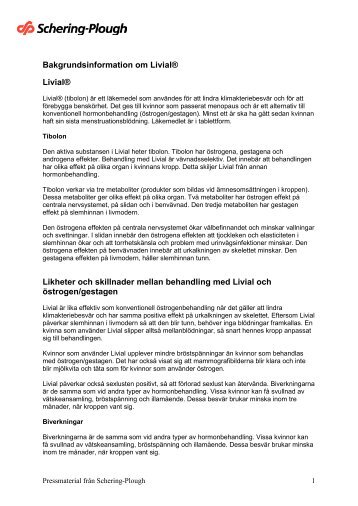 Bakgrundsinformation om LivialÂ® LivialÂ® Likheter och ... - MSD
