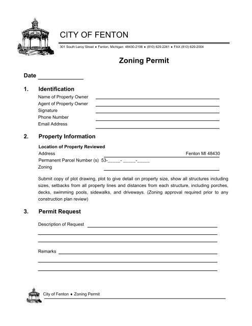 zoning permit application - city of fenton