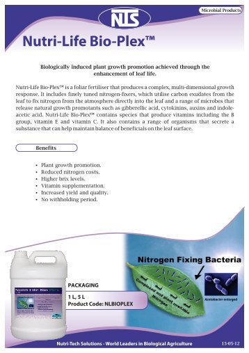 a detailed product information sheet. - Nutri-Tech Solutions