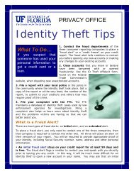 UF's Identity Theft Brochure - UF Privacy Office