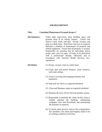 job description for property manager