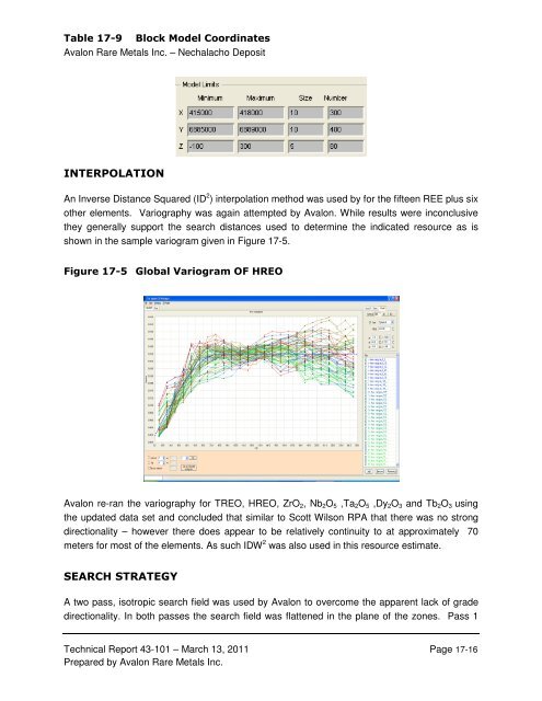 technical report on the nechalacho deposit, thor lake project ...