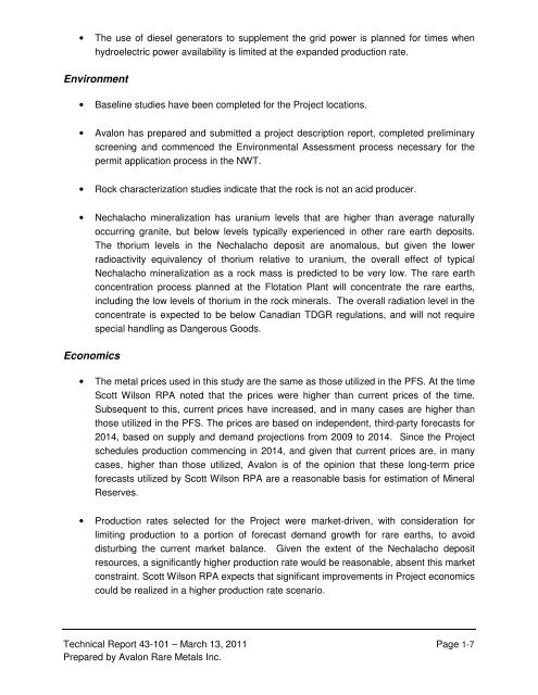 technical report on the nechalacho deposit, thor lake project ...