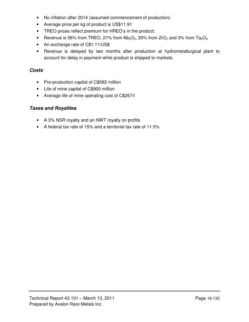 technical report on the nechalacho deposit, thor lake project ...