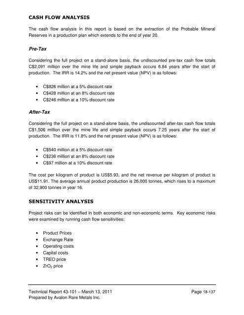 technical report on the nechalacho deposit, thor lake project ...