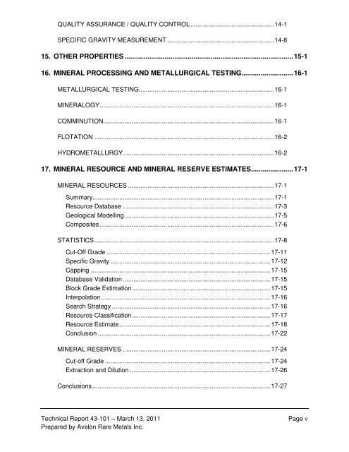 technical report on the nechalacho deposit, thor lake project ...