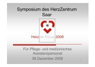 Der herzchirurgische Patient - Herzzentrum Saar