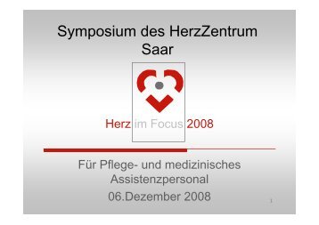 Der herzchirurgische Patient - Herzzentrum Saar