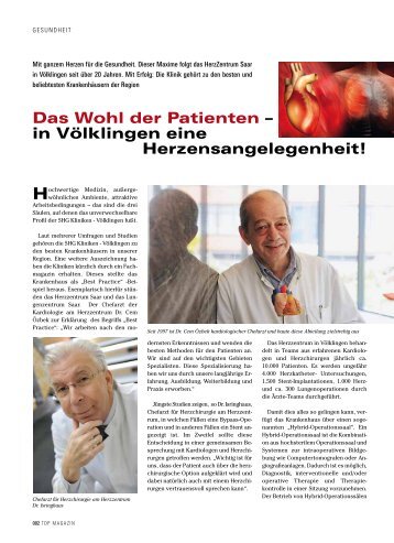 Das Wohl der Patienten â in VÃ¶lklingen eine ... - Herzzentrum Saar