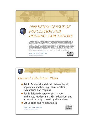 1999 Kenya Census of population and housing - Paris21
