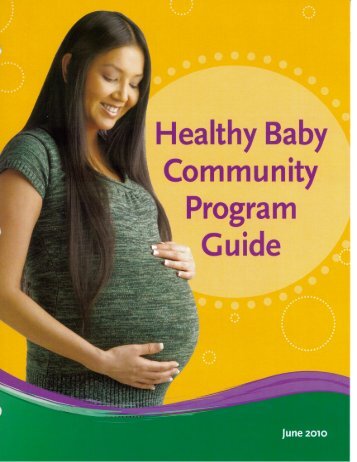 Healthy Baby Community Program Guide - Government of Manitoba