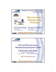 ATP and Microelectronics Manufacturing Update - NIST Advanced ...