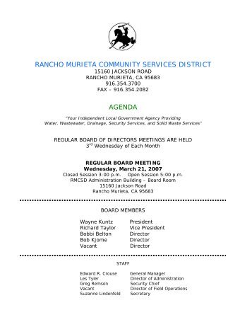 Packets - Rancho Murieta Community Services