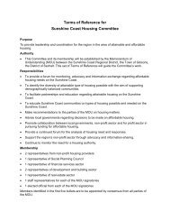 Terms of Reference for Sunshine Coast Housing Committee