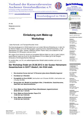 Einladung zum Make-up Workshop - Verband der Karnevalsvereine ...