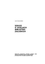 SZKICE O DZIEJACH BIBLIOTEKI ZAÅUSKICH