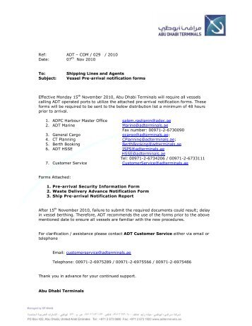View Vessel Pre-Arrival Notification Forms - Inchcape Shipping ...