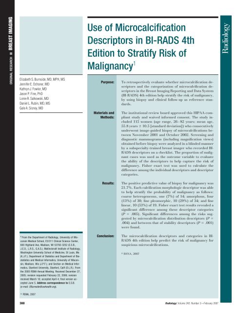 Use of Microcalcification Descriptors in BI-RADS 4th ... - Quantason