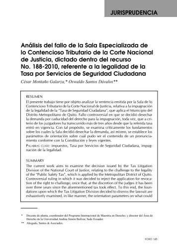 jurisprudencia - Repositorio UASB-Digital - Universidad Andina ...