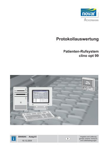 Protokollauswertung Patienten-Rufsystem clino opt 99