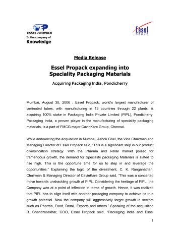 Essel Propack Expanding into Speciality Packaging Materials.pdf