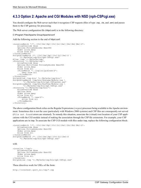 CSP Gateway Configuration Guide - InterSystems Documentation