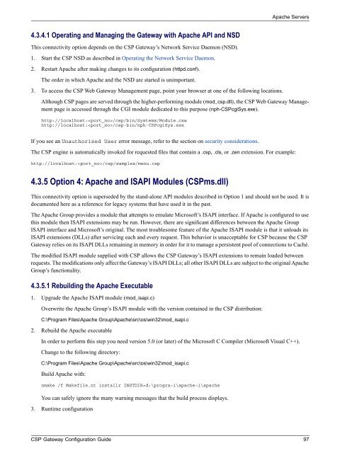 CSP Gateway Configuration Guide - InterSystems Documentation