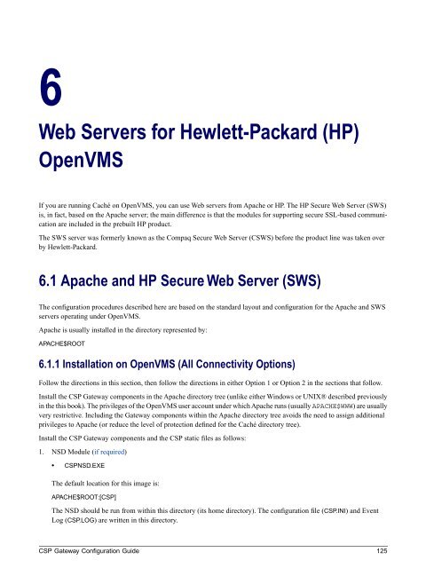 CSP Gateway Configuration Guide - InterSystems Documentation